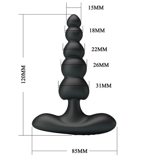 PRETTY LOVE - CORBAN VIBRADOR ANAL 10 VIBRACIONES NEGRO