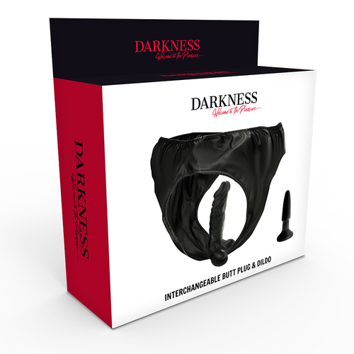 DARKNESS - PANTIES CON PLUG Y DILDO INTERCAMBIABLE