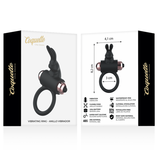 COQUETTE CHIC DESIRE - COCK RING ANILLO VIBRADOR NEGRO / GOLD