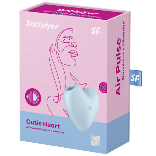 SATISFYER CUTIE HEART ESTIMULADOR Y VIBRADOR - AZUL