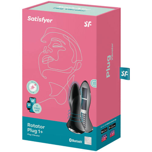 SATISFYER - ROTATOR PLUG 1+ PLUG VIBRADOR APP NEGRO